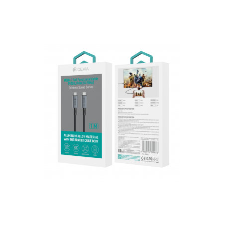 Câble Type-C / Type-C Fonctionnel USB4.0 - Devia Vitesse Extrême Serie