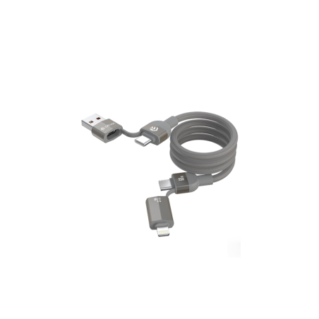 Câble magnétique tissé multifonction 4 en 1 Ultra 2 60W 1.2M Devia - T
