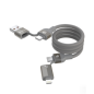 Câble magnétique tissé multifonction 4 en 1 Ultra 2 60W 1.2M Devia - Titane