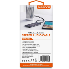 XSSIVE USB-C to 2 RCA Audio Cable 1.5m