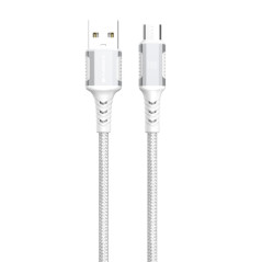 Braided USB-A to Micro USB Charging Cable XSSIVE XSS-BR-AM-W – 1m 18W White