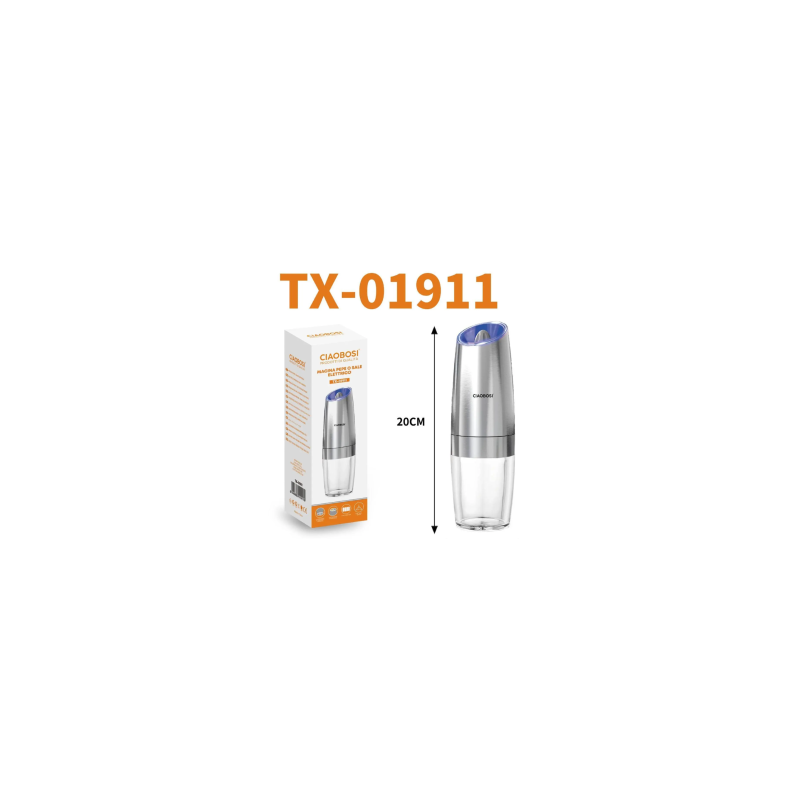 Moulin Électrique à Poivre ou Sel CIAOBOSI TX-01911 - 4 piles AAA (non incluses)