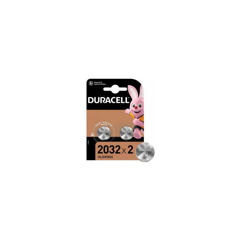 Piles Boutons Lithium Duracell CR2032, 3V, 20mm x 2pcs