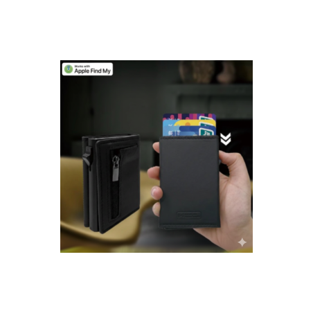 Portefeuille en Cuir avec Localisateur Intégré Micflip P04 - Compatibl