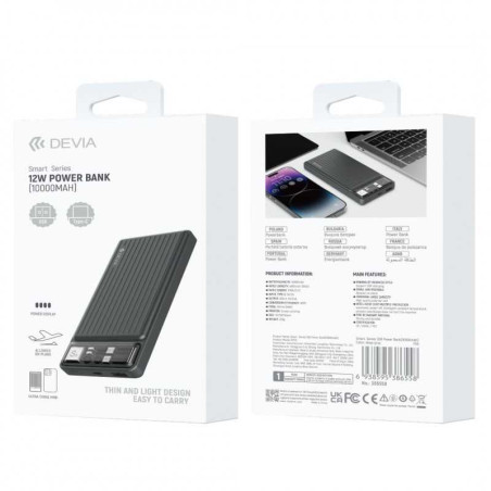 Power Bank 10000 mAh DEVIA Smart Series - 12W | Smarty Paris