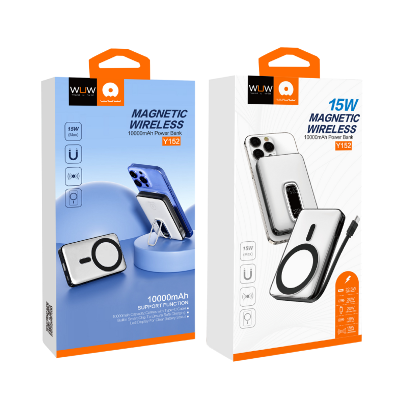 Power Bank 10000mAh 15W Fast Charging +USB C 20W Blanc - WUW Y152 — Accessoire · Smarty Paris 18e