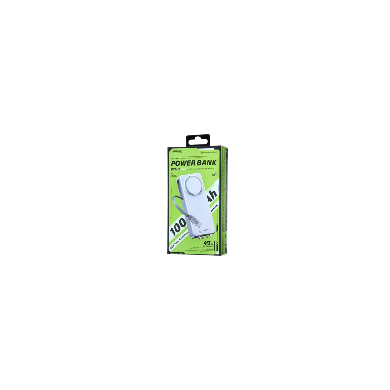 Power Bank 10000mAh PD 45W avec Câble Télescopique Type-C REMAX FCP-10 - Argent — REMAX · Smarty Paris 18e