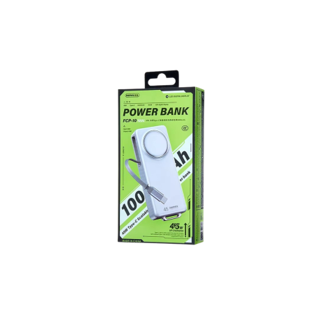 Power Bank 10000mAh PD 45W avec Câble Télescopique Type-C REMAX FCP-10 - Argent — REMAX · Smarty Paris 18e