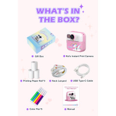 Kids instant print camera Pink Unicorn | Smarty