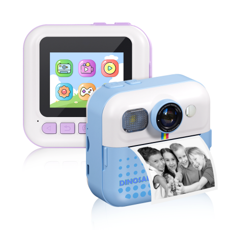 Appareil photo instantané enfant ECO – 12 MP 1080p Dinosaure bleu vert