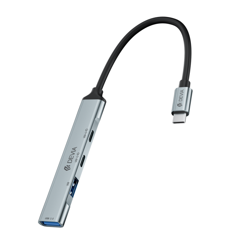 HUB Type-C 4 en 1 DEVIA- Lite1 USB3.0+USB2.0+TYPE-C*2 — Devia · Smarty Paris 18e