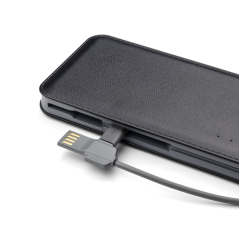 Power Bank 12000mAh Simili Cuir avec Câble | Smarty Paris 18