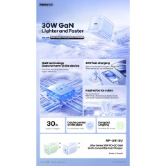 REMAX RP-U91 30W GaN Charger Green EU
