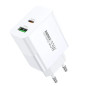 Chargeur REMAX Kiddy Series RP-U122 – 33W, USB + Type-C, blanc, prise EU Chargeur REMAX Kiddy Series RP-U122 – 33W, USB + Type-C, blanc, prise EU