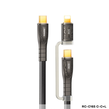Câble 2-en-1 REMAX RC-C165 60W 1,2 m Noir
