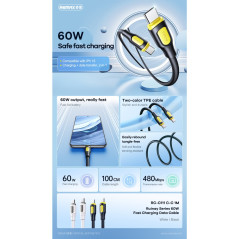 REMAX RC-C111 USB-C cable 60W white | Smarty