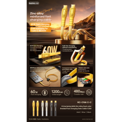 Câble REMAX RC-C166 USB-C 60W argent | Smarty