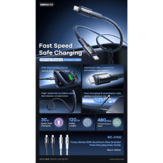 REMAX RC-C100 USB-C cable 30W white | Smarty