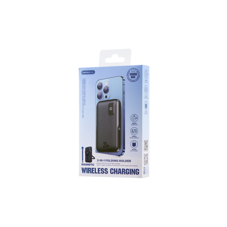 Power Bank 3-en-1 15W Wireless avec Support Pliable 10000mAh RPP-695 REMAX - Gris — REMAX · Smarty Paris 18e
