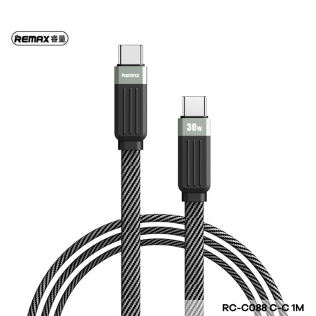 Câble REMAX RC-C088 USB-C/USB-C 30W Noir | Smarty