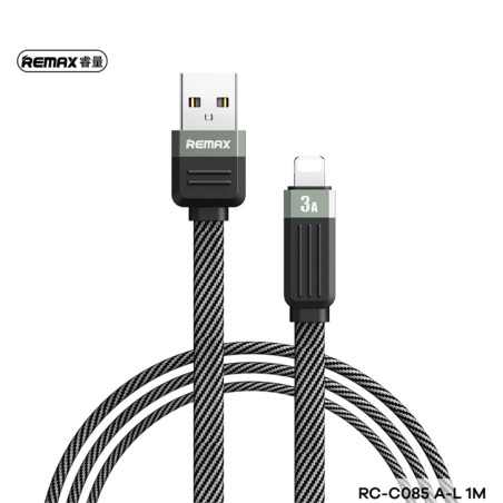 Câble REMAX RC-C085 USB/Lightning 3A Noir | Smarty