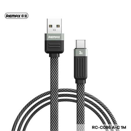 Câble REMAX RC-C086 USB/USB-C 3A Noir | Smarty