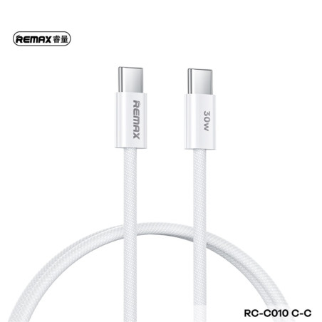 Câble REMAX RC-C010 USB-C/USB-C 30W Blanc | Smarty