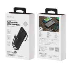 Power Bank 4 Câbles (USB + Lightning + Micro + USB-C) 10000mAh 22.5W -