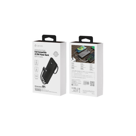 Power Bank 4 Câbles (USB + Lightning + Micro + USB-C) 10000mAh 22.5W -