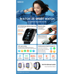Smartwatch REMAX WATCH25 – 300mAh AMOLED IP68 Black