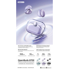 Écouteurs REMAX Open Buds KF02 violet | Smarty Paris