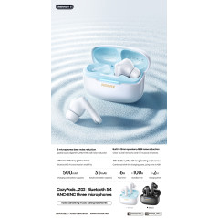 Écouteurs REMAX CozyPods JZ02 ANC ENC Blanc