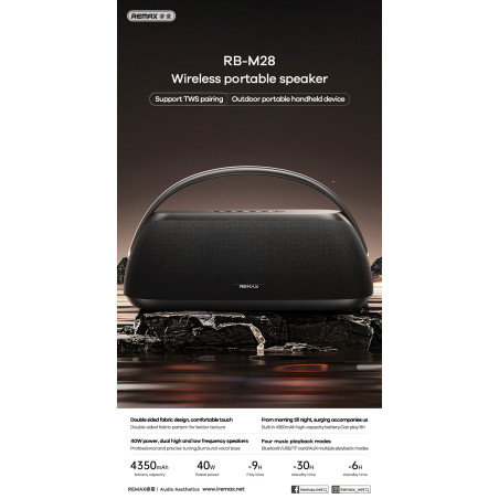 Enceinte portable sans fil REMAX Lighting RB-M28 – Noir