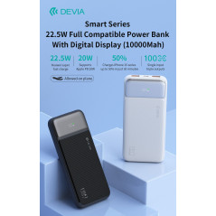 Batterie externe Devia 10 000 mAh EP198 Blanc | Smarty