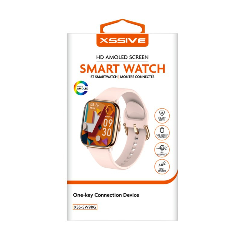 Montre connectée XSSIVE XSS-SW9RG – écran HD AMOLED, or rosé Montre connectée XSSIVE XSS-SW9RG – écran HD AMOLED, or rosé