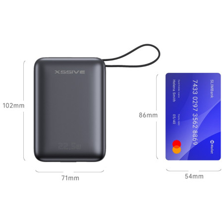 Batterie externe XSSIVE XSS-PB46 – 20 000 mAh câbles USB-C et Lightning intégrés