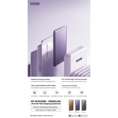 Batterie externe REMAX FP-15 – 10 000 mAh PD20W Gris