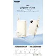 Batterie externe REMAX FC-15 20 000 mAh Blanc | Smarty