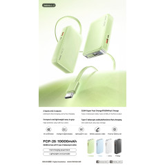 Batterie externe REMAX FCP-25 10 000 mAh Vert | Smarty