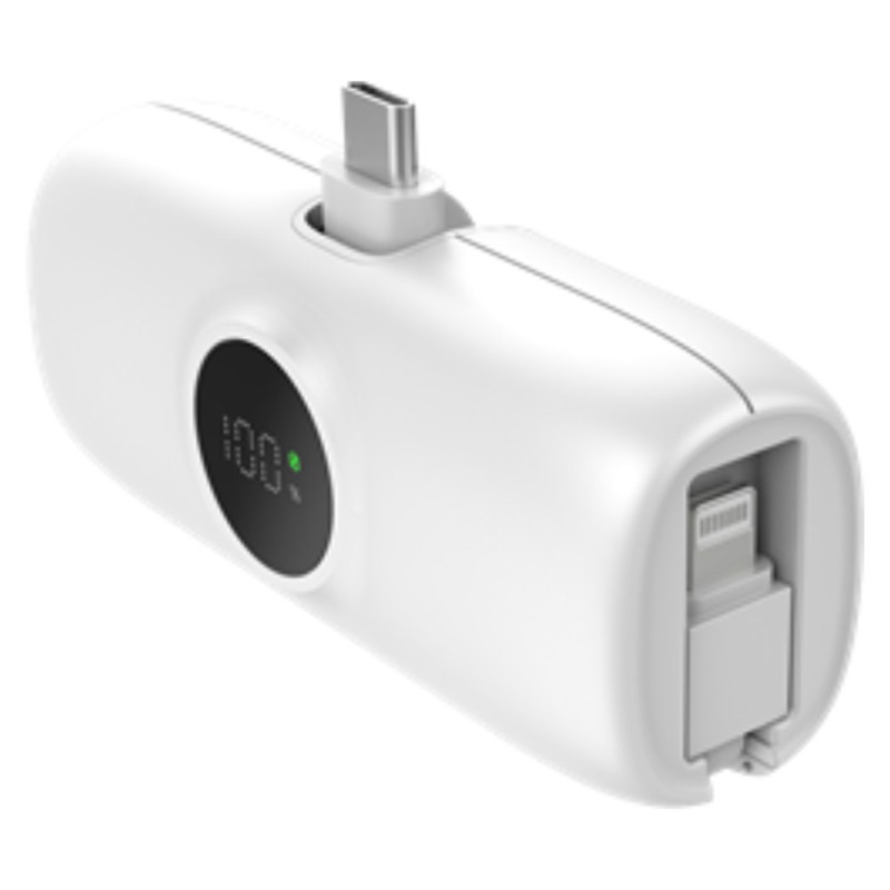 Batterie externe XSSIVE XSS-PB40CW – 5 000 mAh Blanc USB-C 20 W avec câble pour iPhone et iPad