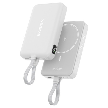 Batterie externe XSSIVE XSS-PB51W – 10 000 mAh câble USB-C blanc