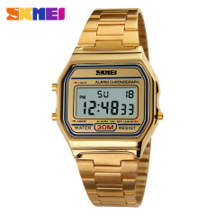 Retro Square Electronic Watch Steel Bracelet