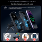 Support téléphone voiture ECO X01 – charge sans fil 15 W, rotation 90°, base crochet et ventouse