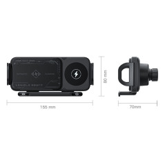 Support voiture X01 charge sans fil 15 W | Smarty