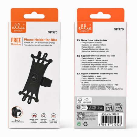 Support téléphone vélo moto Ellietech SP370 – Noir