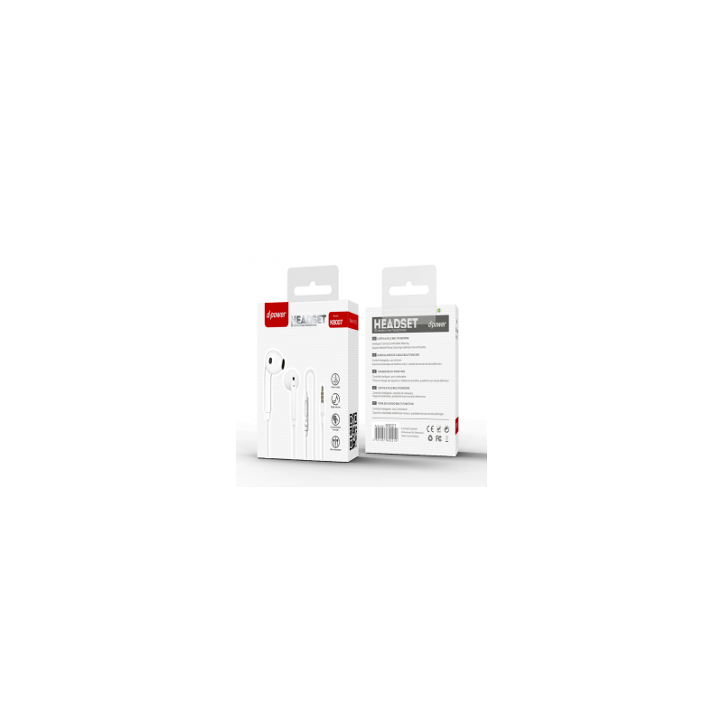 Ecouteurs Kit Main Libre Jack - D-power K6007 - Blanc