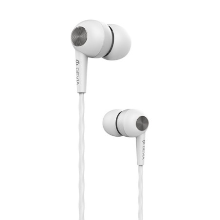 Wired Earphones Devia EM018 – 3.5 mm White