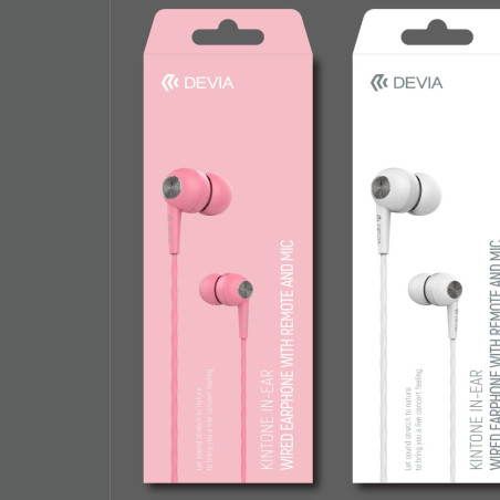Wired Earphones Devia EM018 – 3.5 mm Pink