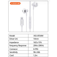 XSSIVE XSS-EP24W Lightning Earbuds White | Smarty