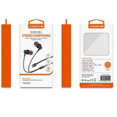 USB-C earphones XSSIVE XSS-EP25B black | Smarty